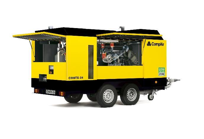 mobiele schroefcompressor